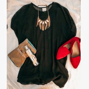 Black transparent blouse